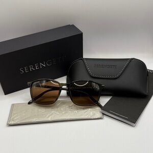 Serengeti Lenwood Green Sunglasses with Brown Lenses and Black Case